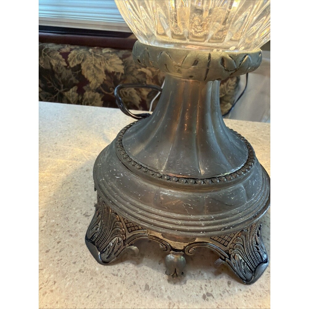 Vintage Godinger Lamp W/ Shannon Irish Crystal Cut Glass Globe & Silver Base.EUC - Picture 6 of 15